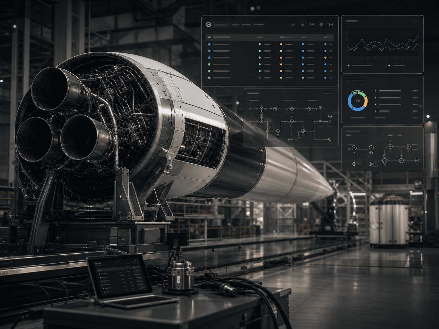 Hard-tech test stand with BOM, routing, supplier impact, and line-readiness evidence